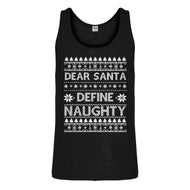 Tank Dear Santa Define Naughty Mens Jersey Tank Top