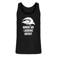 Mens Where We Landing Boys?! Jersey Tank Top