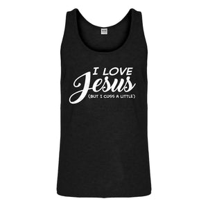 Tank I Love Jesus but I Cuss a Little Mens Jersey Tank Top