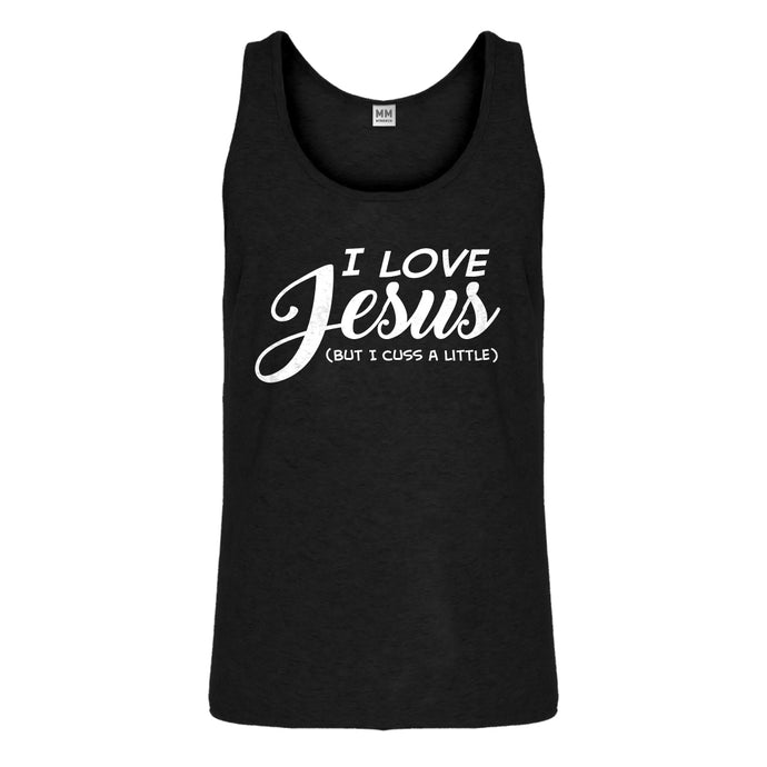Tank I Love Jesus but I Cuss a Little Mens Jersey Tank Top
