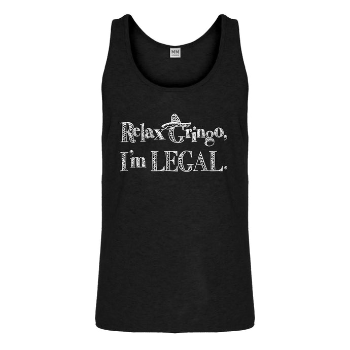 Tank Relax Gringo I'm Legal Sombrero Mens Jersey Tank Top