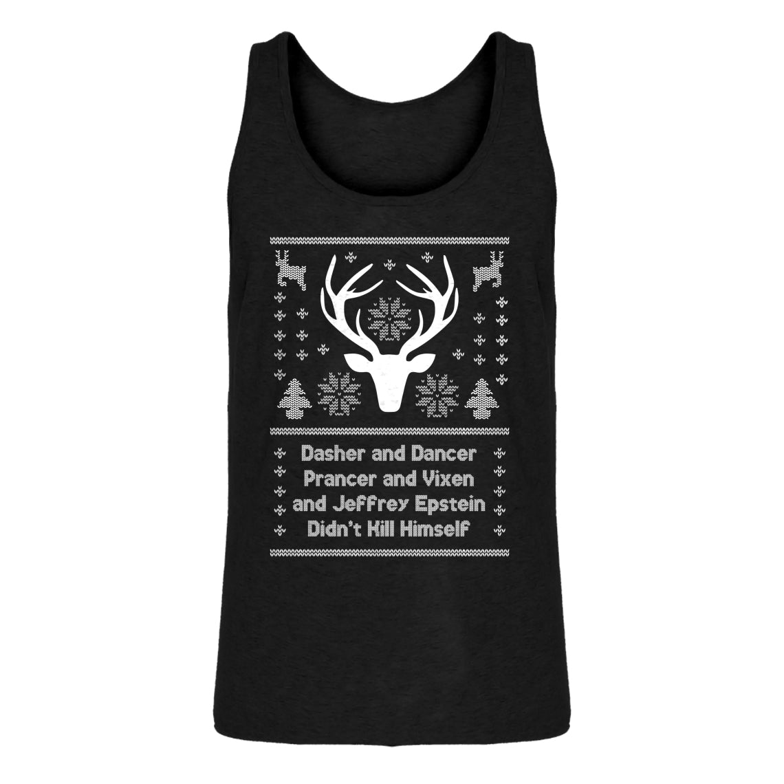 Mens Dasher and Dancer and Jeffrey Epstein Jersey Tank Top