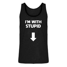 Mens I'm with Stupid Down Jersey Tank Top