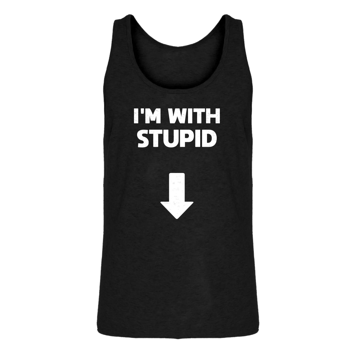 Mens I'm with Stupid Down Jersey Tank Top