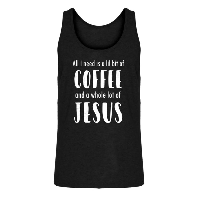 Mens Lil Bit Coffee Whole Lotta Jesus Jersey Tank Top