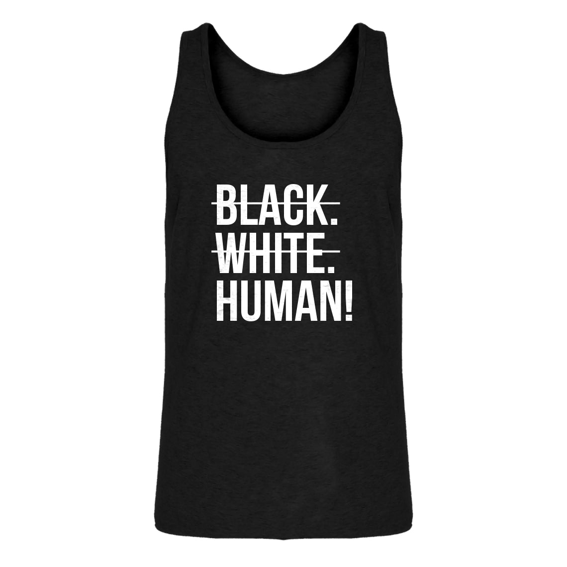 Mens Black. White. Human! Jersey Tank Top