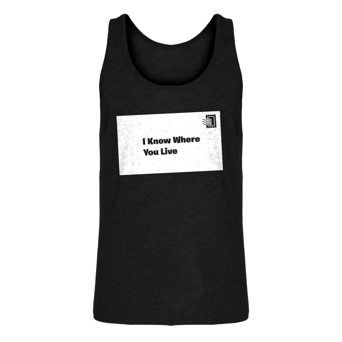 Mens I Know Where You Live Jersey Tank Top