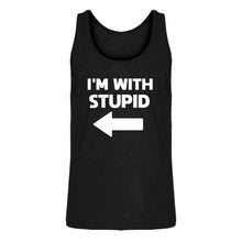 Mens I'm With Stupid Left Jersey Tank Top