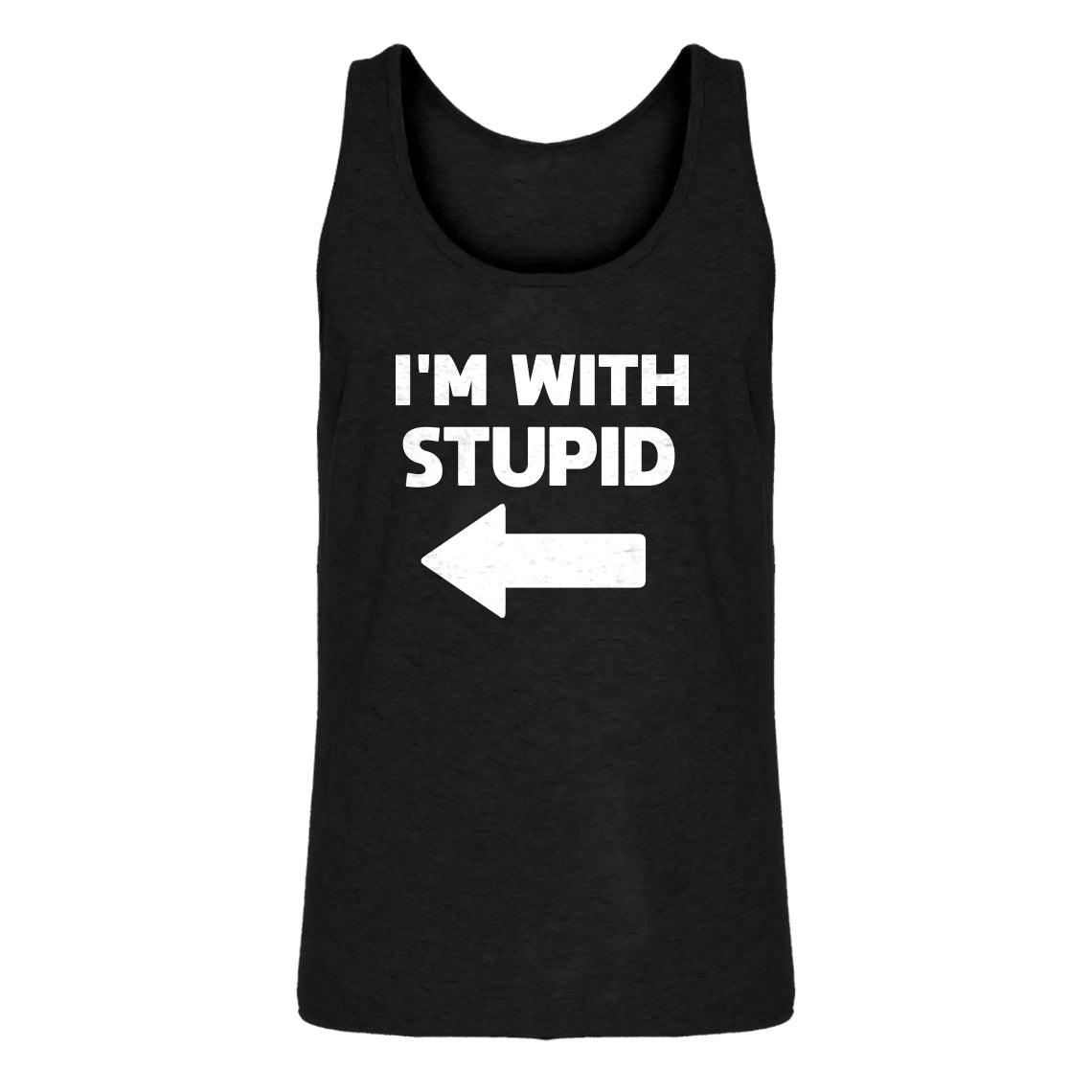 Mens I'm With Stupid Left Jersey Tank Top
