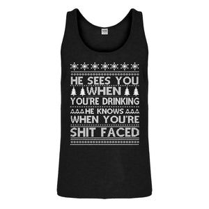Tank He Sees Your When You're Sleeping Mens Jersey Tank Top