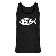 Tank Jesus Fish Mens Jersey Tank Top