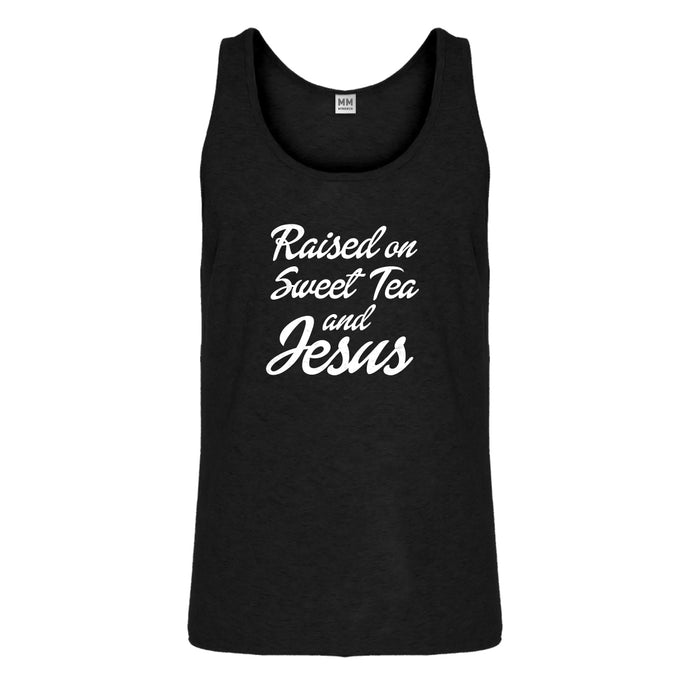 Tank Raised on Sweet Tea and Jesus Mens Jersey Tank Top
