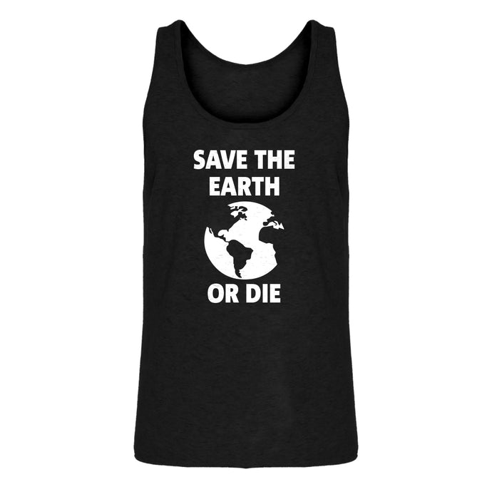 Mens Save the Earth or Die Jersey Tank Top