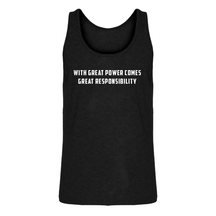 Mens With Great Power Comes Great Responsibility Jersey Tank Top