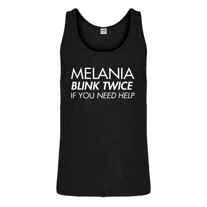 Tank Melania Blink Twice if You Need Help! Mens Jersey Tank Top