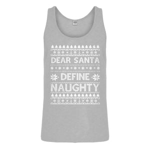 Tank Dear Santa Define Naughty Mens Jersey Tank Top