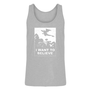Mens I Want to Believe Fire Dragon Jersey Tank Top
