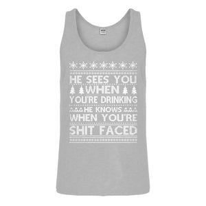 Tank He Sees Your When You're Sleeping Mens Jersey Tank Top