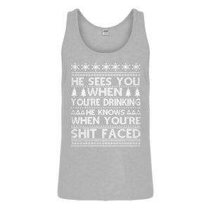 Tank He Sees Your When You're Sleeping Mens Jersey Tank Top