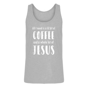 Mens Lil Bit Coffee Whole Lotta Jesus Jersey Tank Top