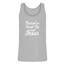 Tank Raised on Sweet Tea and Jesus Mens Jersey Tank Top