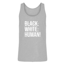 Mens Black. White. Human! Jersey Tank Top