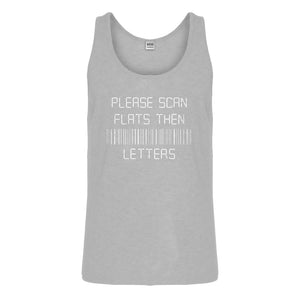 Tank Please Scan Flats Then Letters Mens Jersey Tank Top