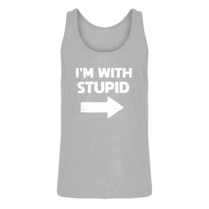 Mens I'm With Stupid Right Jersey Tank Top