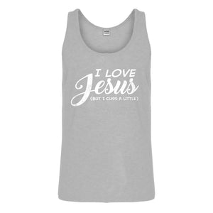 Tank I Love Jesus but I Cuss a Little Mens Jersey Tank Top