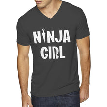 Mens Ninja Girl V-Neck T-shirt