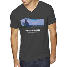 Mens Pleasant Plains Fine Lumber Sawmill V-Neck T-shirt