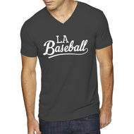 Mens LA Baseball Team V-Neck T-shirt