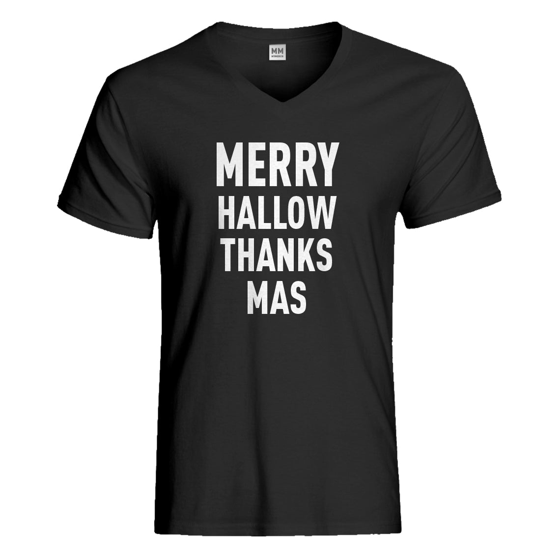Mens Merry Hallow Thanks Mas Vneck T-shirt