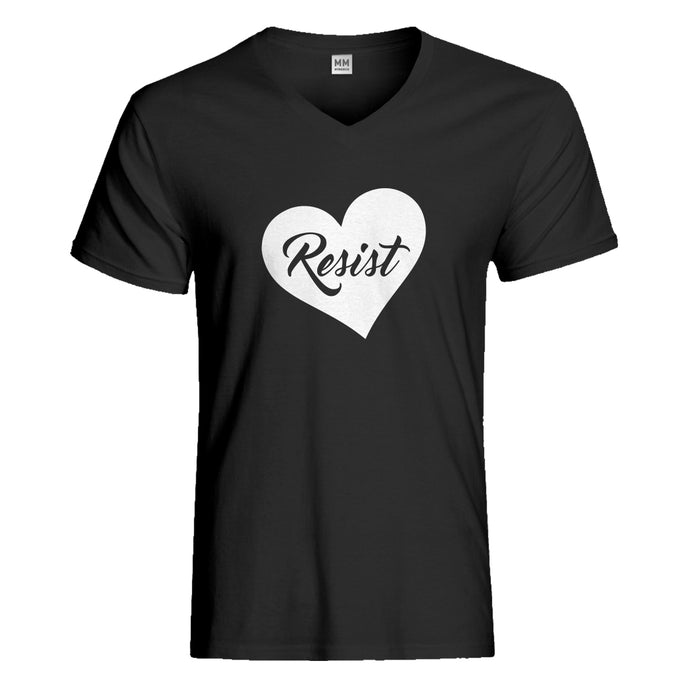 Mens Resist Heart Vneck T-shirt