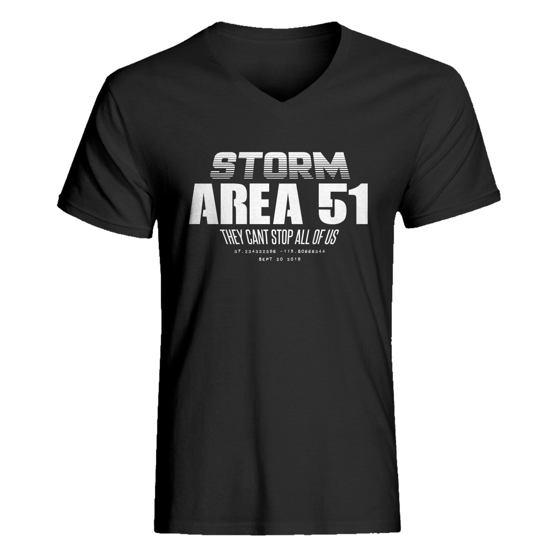 Mens Storm Area 51 They Can't Stop Us All V-Neck T-shirt