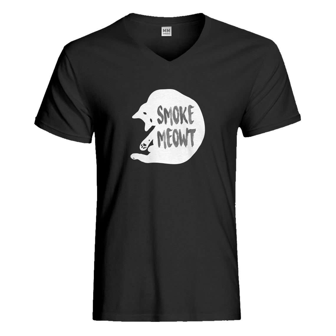 Mens Smoke Meowt Vneck T-shirt