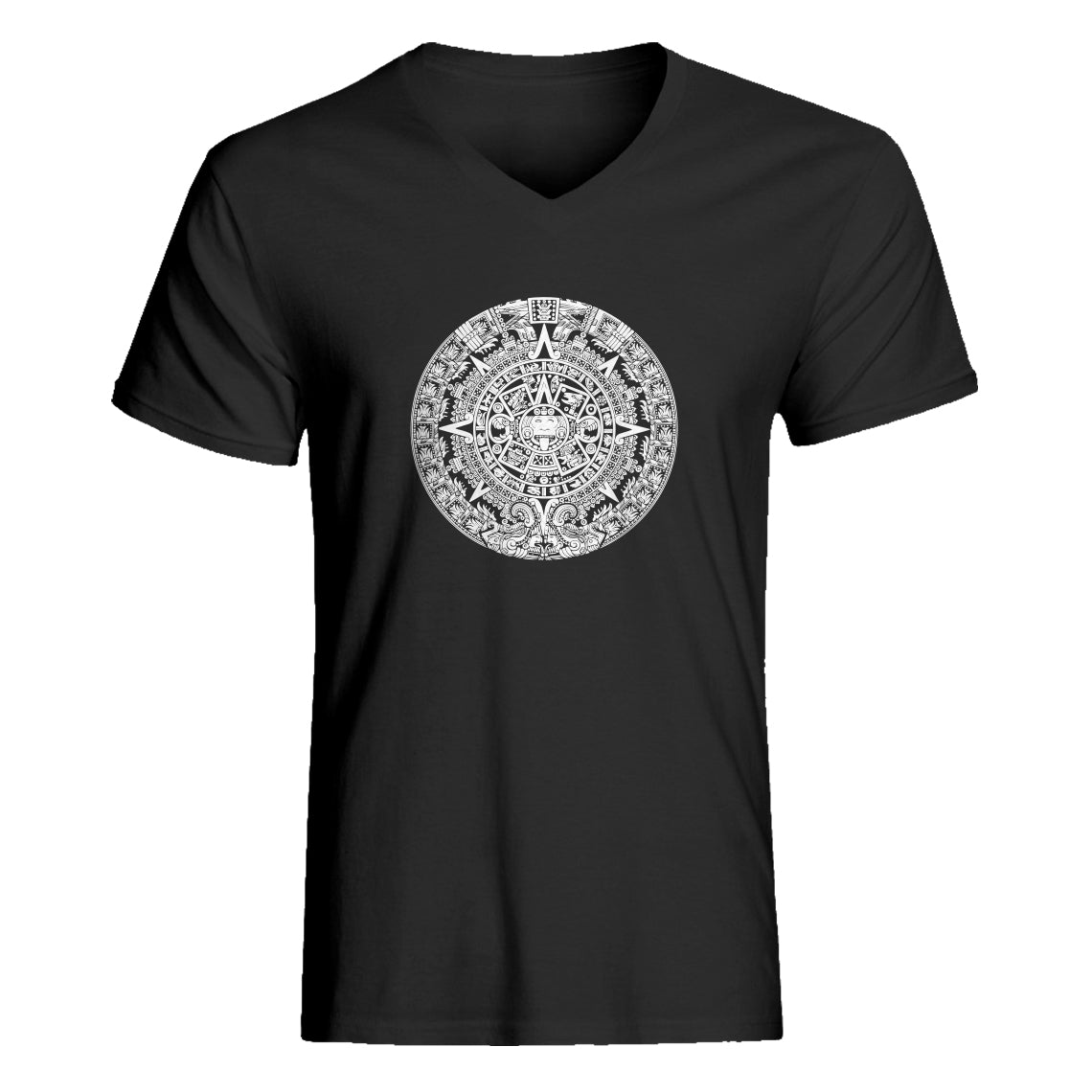 Mens Mayan Calendar Vneck T-shirt