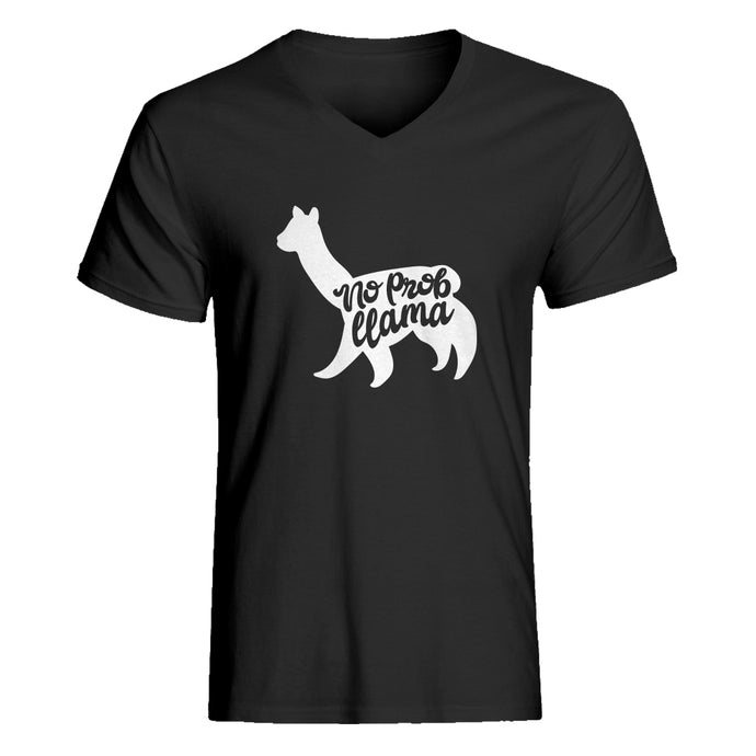 Mens No Prob llama Vneck T-shirt
