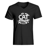 Mens My Cat Thinks I'm Cool V-Neck T-shirt