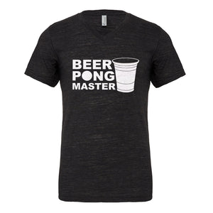 Mens Beer Pong Master Vneck T-shirt