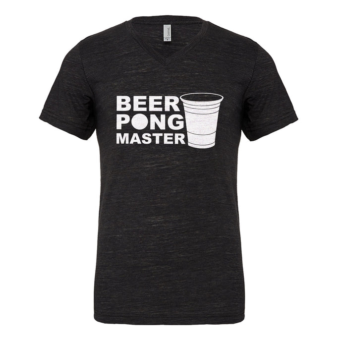 Mens Beer Pong Master Vneck T-shirt