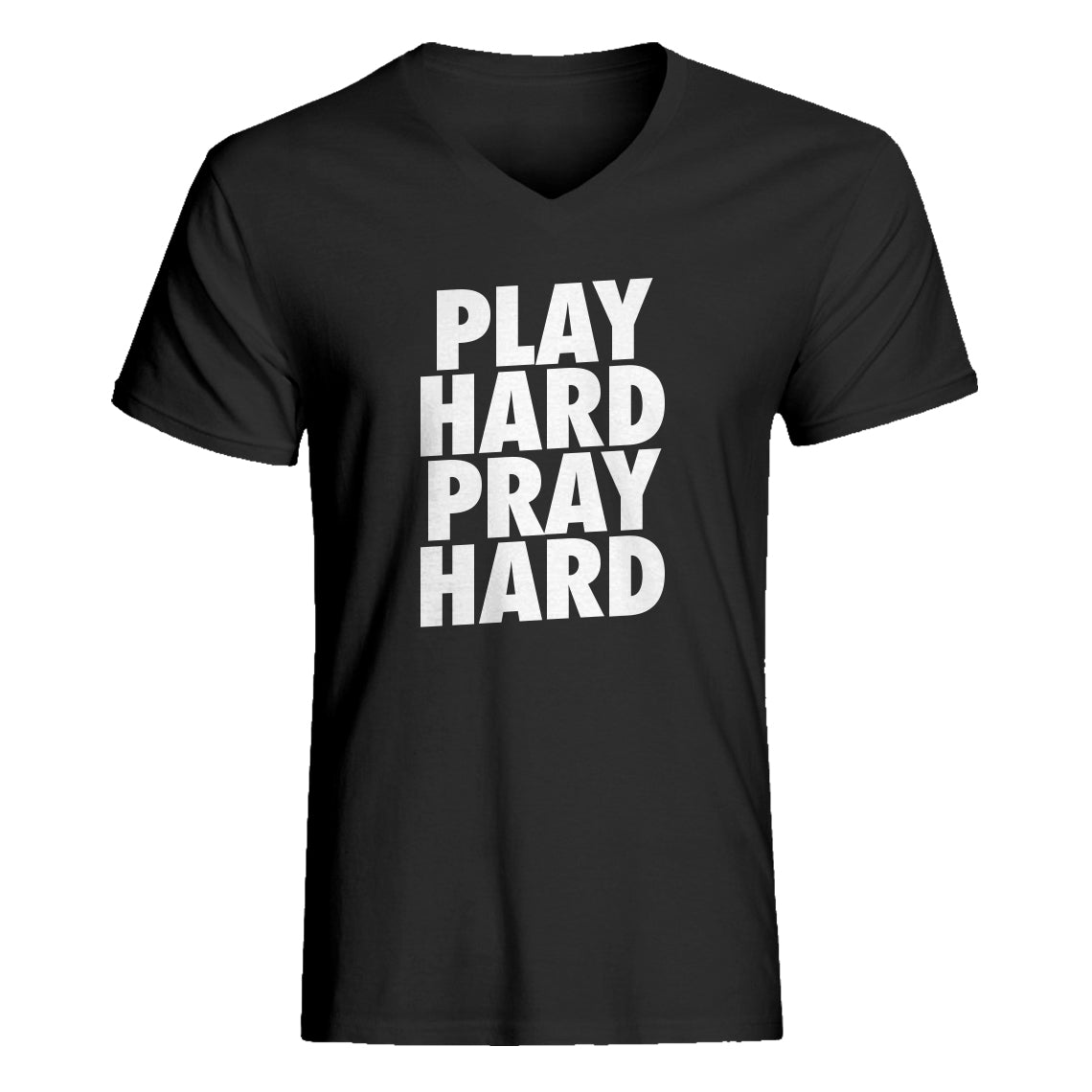 Mens Play Hard Pray Hard Vneck T-shirt
