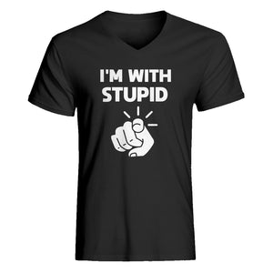 Mens I'm With Stupid You V-Neck T-shirt