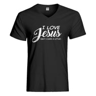 Mens I Love Jesus but I Cuss a Little Vneck T-shirt