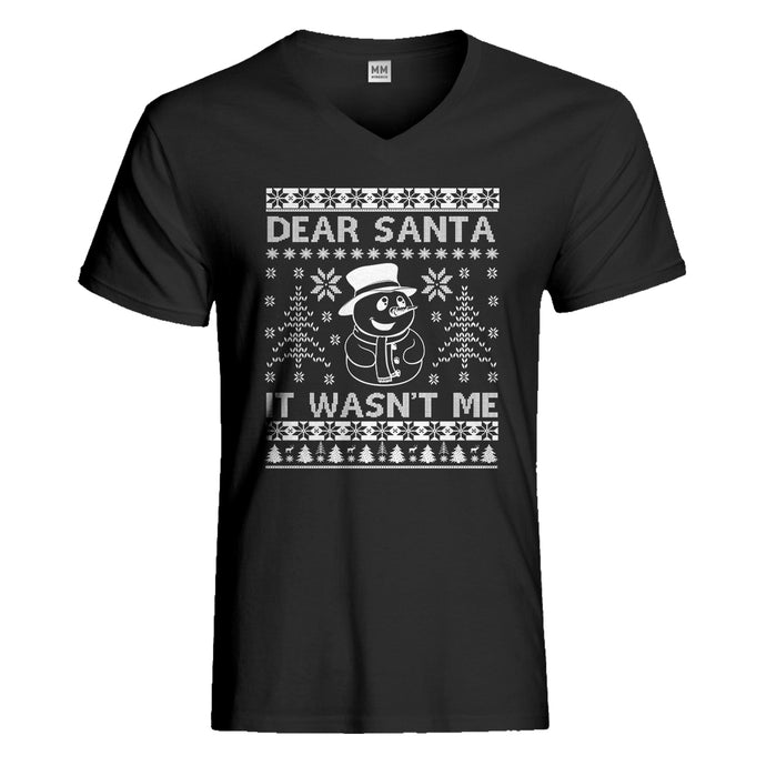 Mens Dear Santa It Wasn't Me Vneck T-shirt