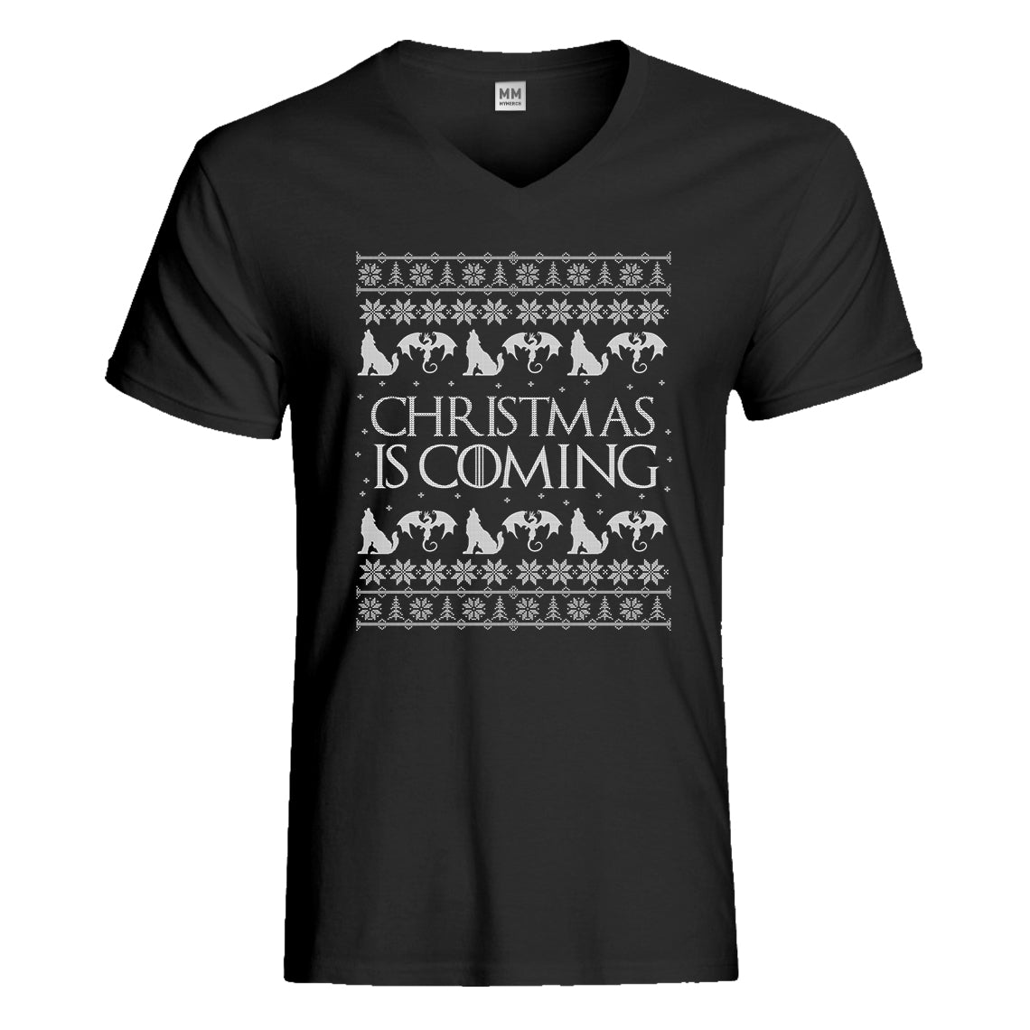 Mens Christmas is Coming Vneck T-shirt