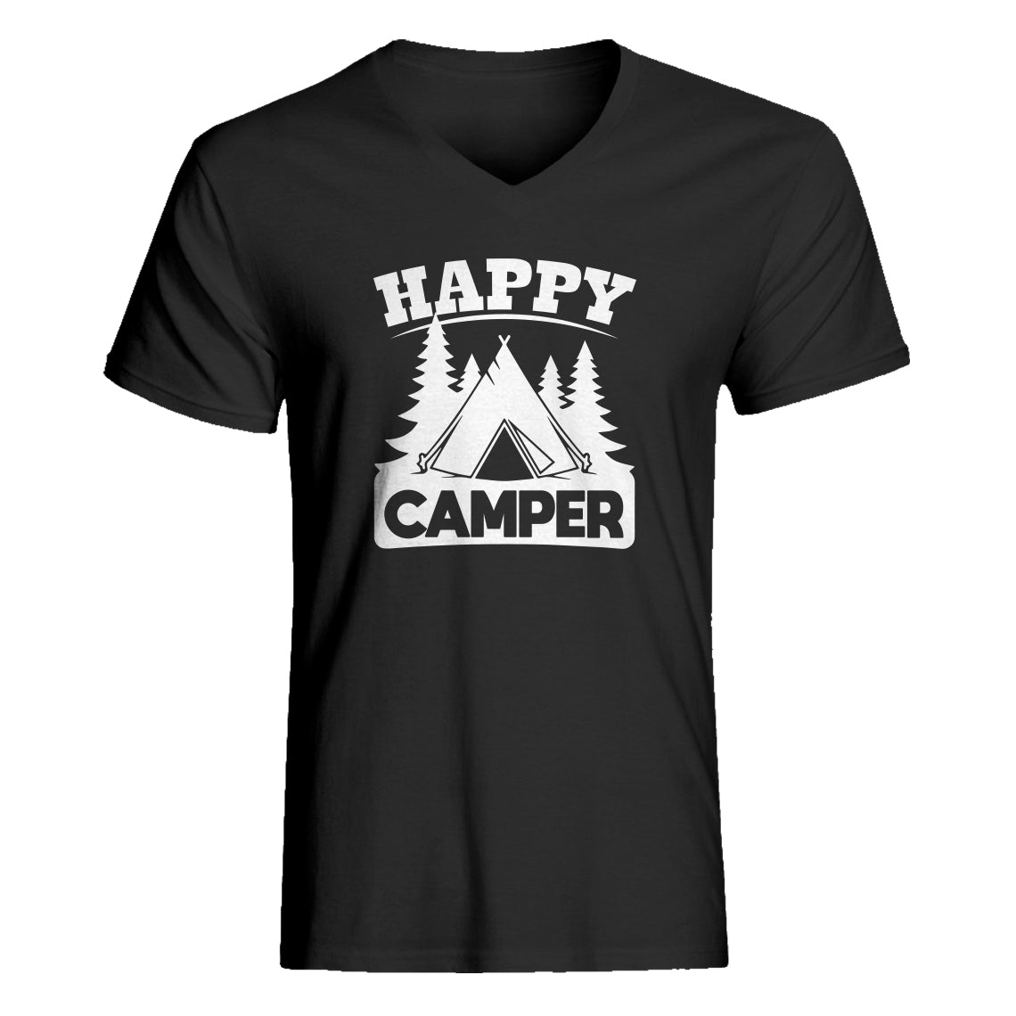 Mens Happy Camper Vneck T-shirt