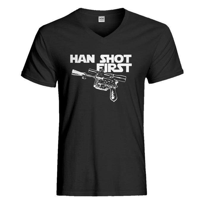 Mens Han Shot First Vneck T-shirt