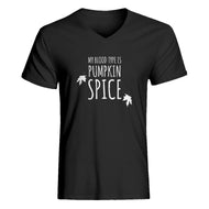 Mens My Blood Type is Pumpkin Spice V-Neck T-shirt