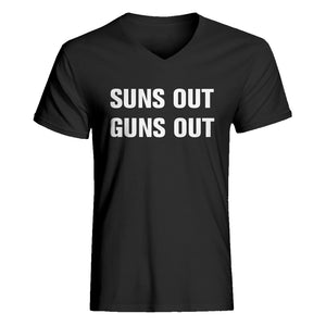 Mens Suns Out Guns Out V-Neck T-shirt